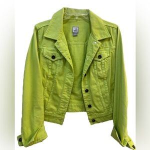 Women's Lime Green Denim JCP Jacket M